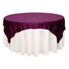 90 inch Square Crinkle Taffeta Table Overlay Eggplant