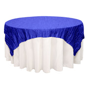 90 inch Square Crinkle Taffeta Table Overlay Royal Blue
