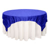72 inch Square Crinkle Taffeta Table Overlay Royal Blue