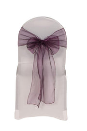 Organza Sashes Eggplant (Pack of 10)