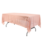 60 x 102 inch Rectangular Glitz Sequin On Mesh Tablecloth Blush - Bridal Tablecloth