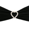 Heart Rhinestone Chair Sash Buckle Gold 10/Pack