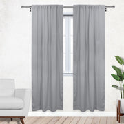 52 X 95 Inch Blackout Polyester Curtains with Rod Pocket Gray - 2 Panels - Bridal Tablecloth