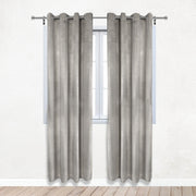 52 X 108 Inch Velvet Curtains with Grommets Gray - 2 Panels - Bridal Tablecloth