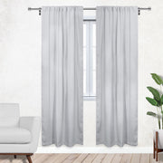 52 X 95 Inch Blackout Polyester Curtains with Rod Pocket Grayish White - 2 Panels - Bridal Tablecloth