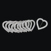 Heart Rhinestone Chair Sash Buckle Silver 10/Pack