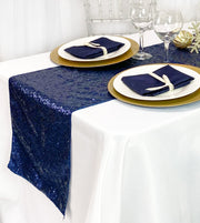 Glitz Sequin Table Runner Navy Blue