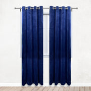 52 X 108 Inch Velvet Curtains with Grommets Navy Blue - 2 Panels - Bridal Tablecloth