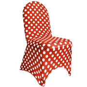 Stretch Spandex Banquet Chair Cover Red and White Polka Dot