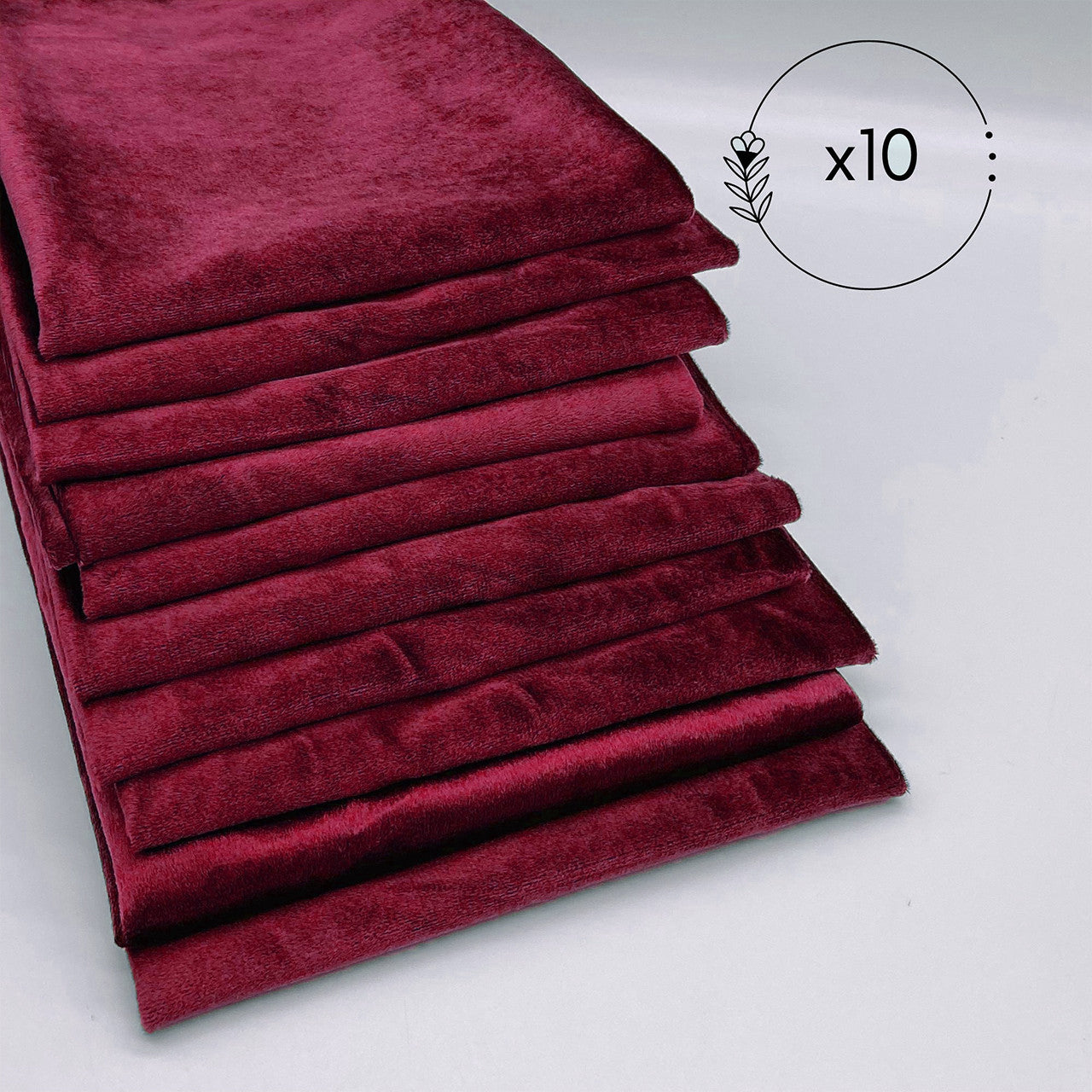 20 Inch Royal Velvet Cloth Napkins Burgundy (Pack of 10)