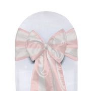 Satin Sashes Blush and White Striped (Pack of 10)