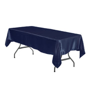60 x 102 Inch Rectangular Satin Tablecloth Navy Blue