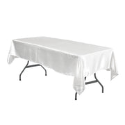 60 x 102 Inch Rectangular Satin Tablecloth White