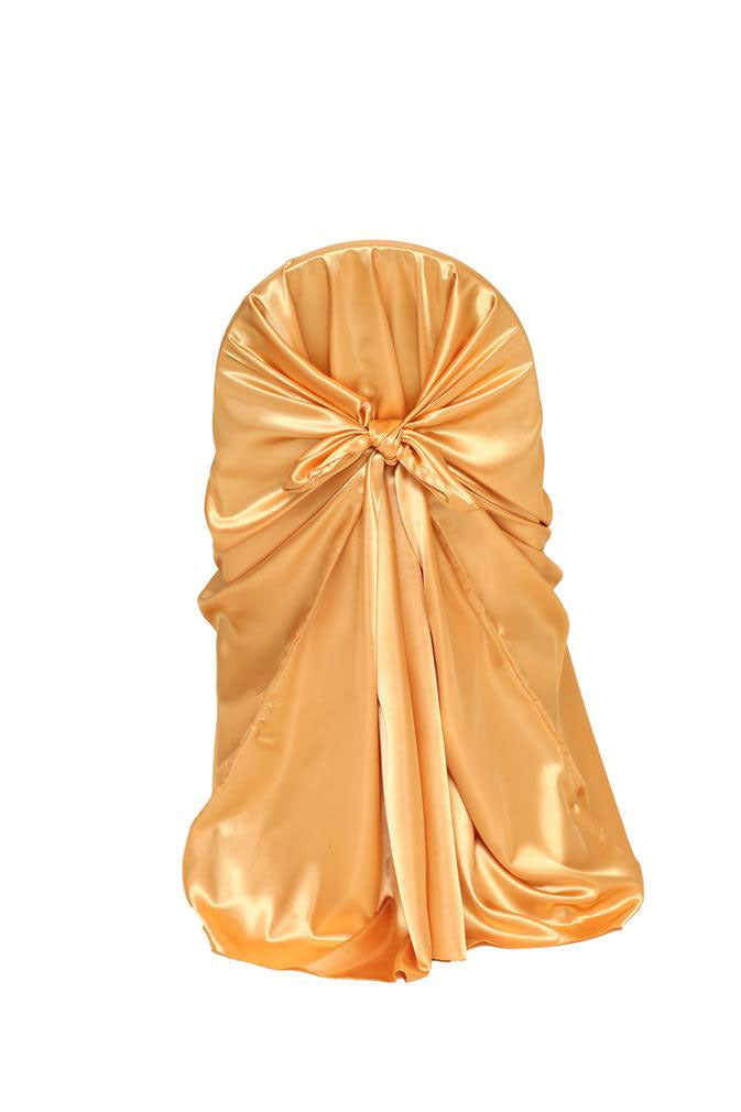 Satin SelfTie Universal Chair Cover Gold Bridal Tablecloth