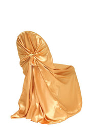 Satin Self-Tie Universal Chair Covers Gold