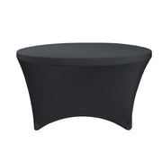Stretch Spandex 4 ft Round Table Cover Black - Bridal Tablecloth