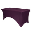 Stretch Spandex 6 Ft Rectangular Table Cover Eggplant - Bridal Tablecloth