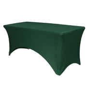 Stretch Spandex 6 Ft Rectangular Table Cover Hunter Green - Bridal Tablecloth