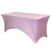 Stretch Spandex 6 Ft Rectangular Table Cover Pink - Bridal Tablecloth