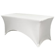 Stretch Spandex 6 ft Rectangular Table Cover White - Bridal Tablecloth