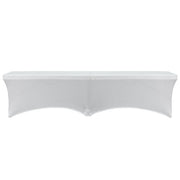 Stretch Spandex 6 ft. Lifetime Folding Bench Cover White - Bridal Tablecloth