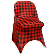 Stretch Spandex Folding Chair Cover Red Buffalo Plaid - Bridal Tablecloth