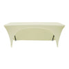 Stretch Spandex Open Back 6 ft Rectangular Table Cover Ivory