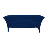 8 Ft Open Back Spandex Rectangular Table Cover Navy Blue