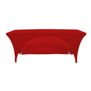 Stretch Spandex 6 Ft Open Back Rectangular Table Cover Red