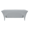 Stretch Spandex 6 Ft Open Back Rectangular Table Cover Silver