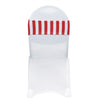 Spandex Striped Chair Bands Red and White (Pack of 10)