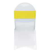 Stretch Spandex Chair Bands Yellow (Pack of 10) - Bridal Tablecloth