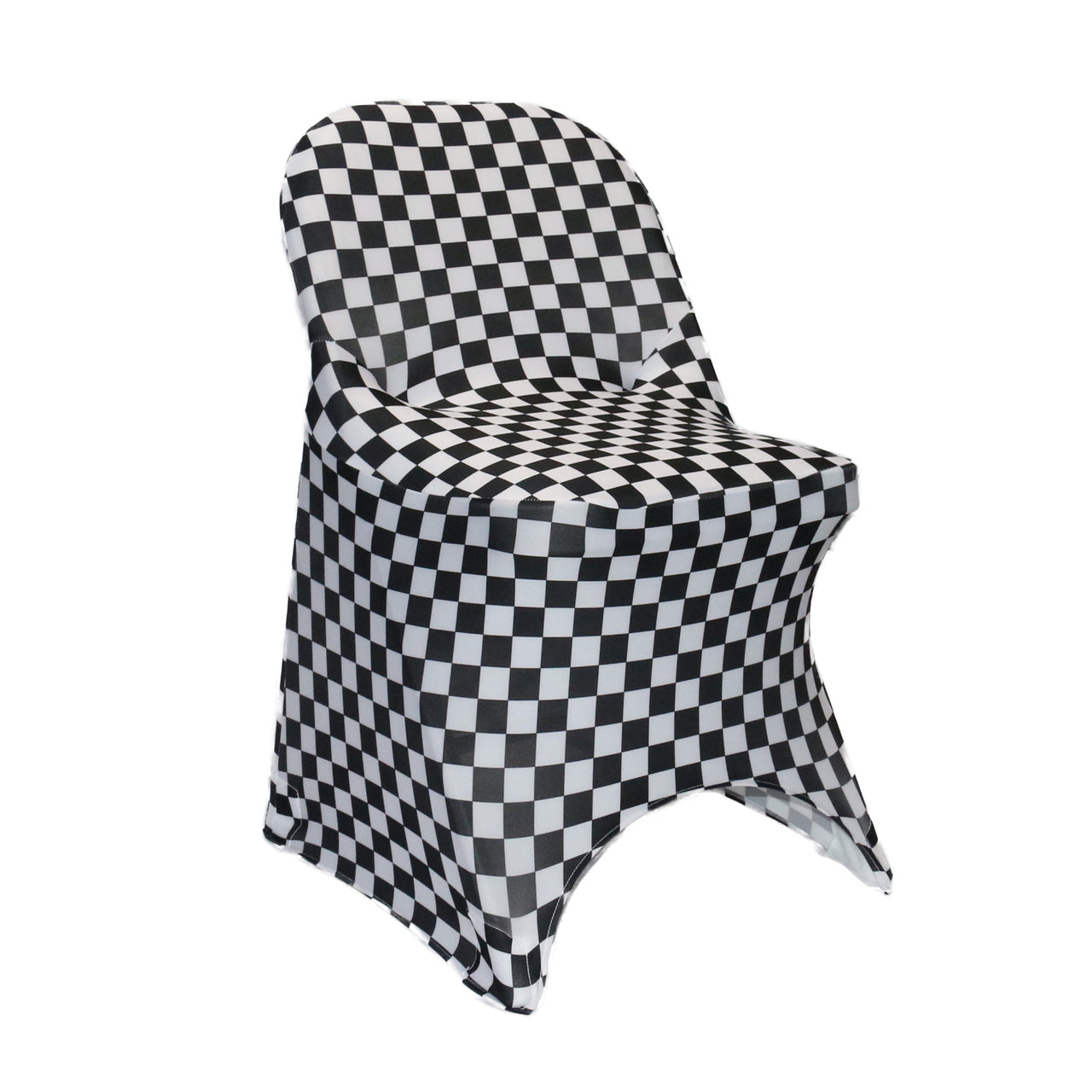 Stretch Spandex Folding Chair Covers Black and White Checkered – Bridal  Tablecloth