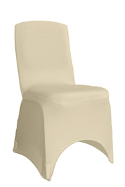 Square Top Spandex Banquet Chair Cover Ivory
