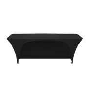 8 Ft  x 18 Inches Open Back Classroom Spandex Table Cover Black