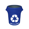 32 Gallon Spandex Trash Can/Waste Container Cover Royal Blue With Recycling Logo - Bridal Tablecloth