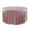 120 Inch Round Crushed Velvet Tablecloth Dusty Rose - Bridal Tablecloth
