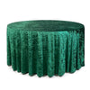 120 Inch Round Crushed Velvet Tablecloth Emerald Green - Bridal Tablecloth