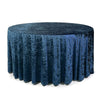 120 Inch Round Crushed Velvet Tablecloth Navy Blue - Bridal Tablecloth