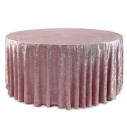 132 Inch Round Crushed Velvet Tablecloth Dusty Rose - Bridal Tablecloth