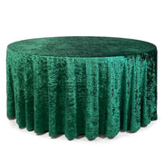 132 Inch Round Crushed Velvet Tablecloth Emerald Green - Bridal Tablecloth