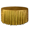 132 Inch Round Crushed Velvet Tablecloth Gold - Bridal Tablecloth