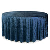 132 Inch Round Crushed Velvet Tablecloth Navy Blue - Bridal Tablecloth