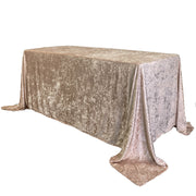 90 x 156 Inch Rectangular Crushed Velvet Tablecloth Champagne - Bridal Tablecloth