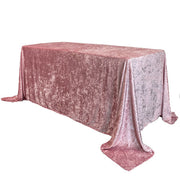 90 x 132 Inch Rectangular Crushed Velvet Tablecloth Dusty Rose - Bridal Tablecloth