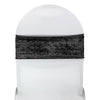 Velvet Spandex Chair Bands Black (Pack of 10) - Bridal Tablecloth