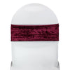 Velvet Spandex Chair Bands Burgundy (Pack of 10) - Bridal Tablecloth