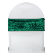 Velvet Spandex Chair Bands Emerald Green (Pack of 10) - Bridal Tablecloth