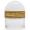 Velvet Spandex Chair Bands Gold (Pack of 10) - Bridal Tablecloth