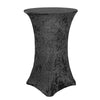 Velvet Spandex 30 Inch Highboy Cocktail Round Table Cover Black - Bridal Tablecloth